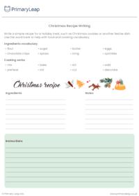 Christmas Recipe Writing Worksheet