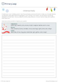 Christmas Poetry Worksheet