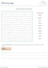 Daily Activities Word Search