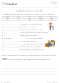 Complete the Sentences - Daily Habits