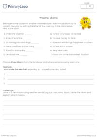 Weather Idioms Worksheet