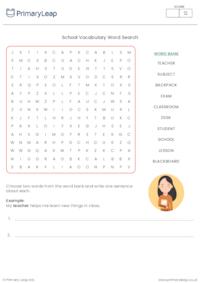 School Vocabulary Word Search