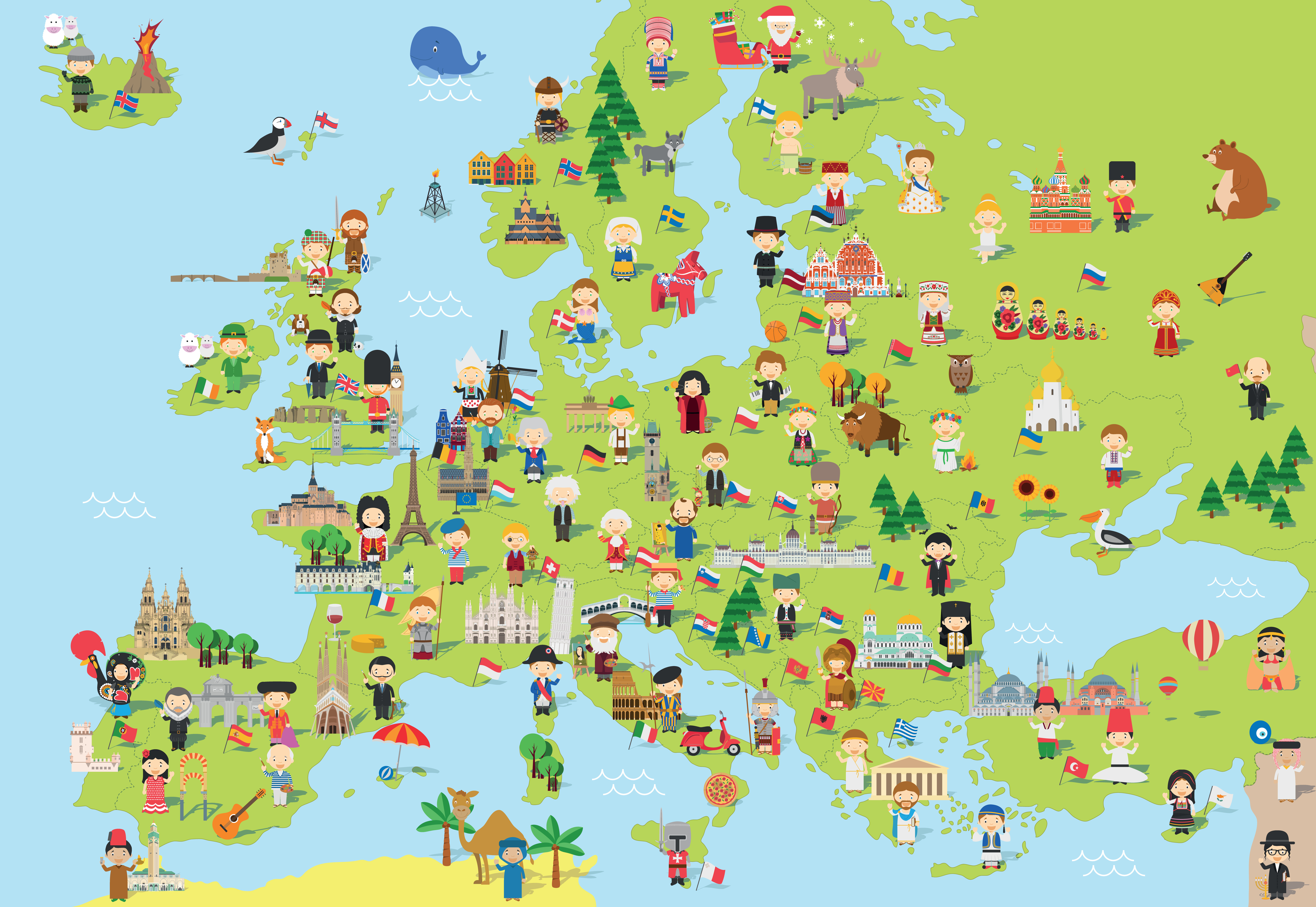 Детская карта Европы